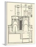 Steam Power Piston Chamber Cutaway-null-Framed Art Print