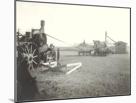 Steam-Powered Farm Equipment-null-Mounted Art Print