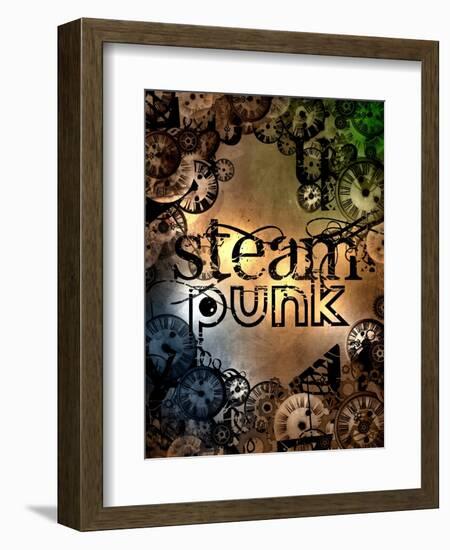 Steam Punk Logo Sign-Pixeldreams-Framed Art Print