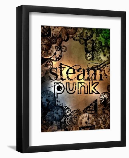 Steam Punk Logo Sign-Pixeldreams-Framed Art Print