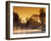 Steam Rises off Pond at Pioneer Park at Sunrise, Washington, USA-Brent Bergherm-Framed Photographic Print