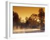 Steam Rises off Pond at Pioneer Park at Sunrise, Washington, USA-Brent Bergherm-Framed Photographic Print