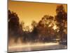 Steam Rises off Pond at Pioneer Park at Sunrise, Washington, USA-Brent Bergherm-Mounted Photographic Print