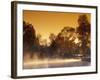 Steam Rises off Pond at Pioneer Park at Sunrise, Washington, USA-Brent Bergherm-Framed Photographic Print