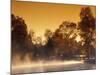 Steam Rises off Pond at Pioneer Park at Sunrise, Washington, USA-Brent Bergherm-Mounted Photographic Print