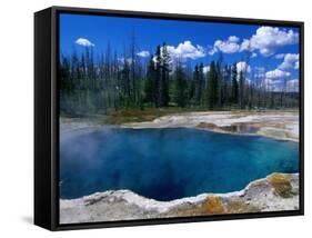 Steam Rising from Abyss Pool in West Thumb Geyser Basin, Yellowstone National Park, USA-John Elk III-Framed Stretched Canvas