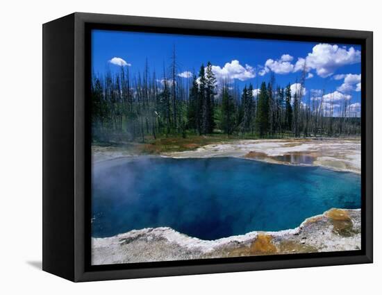 Steam Rising from Abyss Pool in West Thumb Geyser Basin, Yellowstone National Park, USA-John Elk III-Framed Stretched Canvas