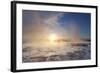 Steam Rising from Geothermal Pools at Sunrise in Winter, Geysir, Haukardalur Valley-Lee Frost-Framed Photographic Print