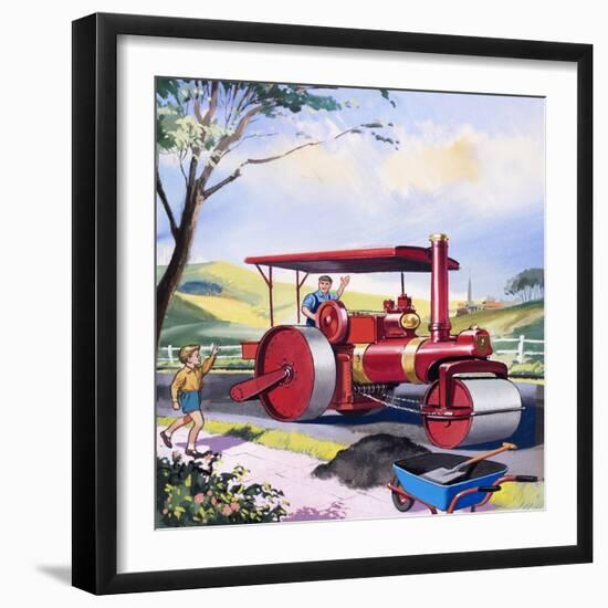 Steam Roller Driver-null-Framed Giclee Print