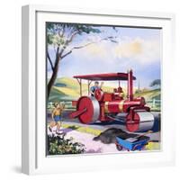 Steam Roller Driver-null-Framed Giclee Print