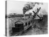 Steam Shovel Digging Ditch for Western Pacific Railroad-null-Stretched Canvas