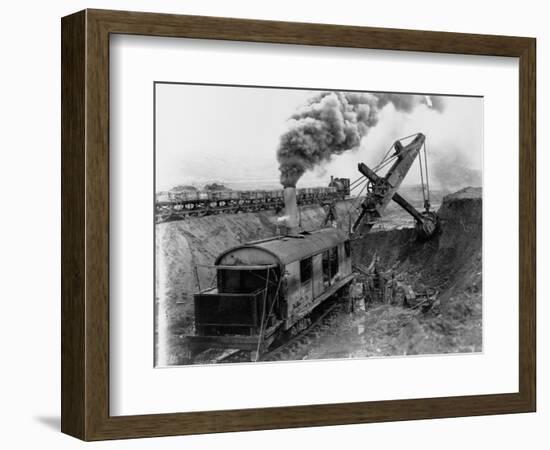 Steam Shovel Digging Ditch for Western Pacific Railroad-null-Framed Photographic Print