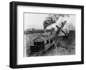 Steam Shovel Digging Ditch for Western Pacific Railroad-null-Framed Photographic Print