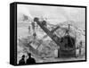 Steam Shovel Removing Rock Loosened by Dynamite, Livingstone Channel, Mich.-null-Framed Stretched Canvas