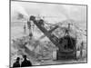 Steam Shovel Removing Rock Loosened by Dynamite, Livingstone Channel, Mich.-null-Mounted Photo