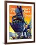 "Steam Shovel," Saturday Evening Post Cover, September 17, 1938-Ski Weld-Framed Giclee Print