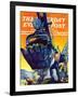 "Steam Shovel," Saturday Evening Post Cover, September 17, 1938-Ski Weld-Framed Giclee Print