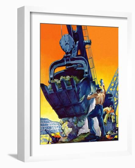 "Steam Shovel,"September 17, 1938-Ski Weld-Framed Giclee Print