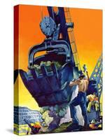 "Steam Shovel,"September 17, 1938-Ski Weld-Stretched Canvas