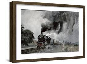 Steam Train at Garsdale, Cumbria-John Cooke-Framed Giclee Print