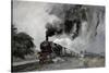 Steam Train at Garsdale, Cumbria-John Cooke-Stretched Canvas