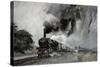 Steam Train at Garsdale, Cumbria-John Cooke-Stretched Canvas