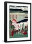 Steam Train Coming from Shimbashi, Japanese Wood-Cut Print-Lantern Press-Framed Art Print