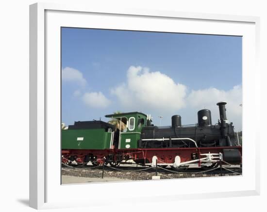 Steam Train Displayed Outside Station, Lattakia, Syria, Middle East-Christian Kober-Framed Photographic Print