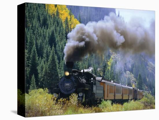 Steam Train, Durango & Silverton Railroad, Silverton, Colorado, USA-Jean Brooks-Stretched Canvas