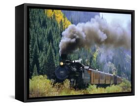 Steam Train, Durango & Silverton Railroad, Silverton, Colorado, USA-Jean Brooks-Framed Stretched Canvas