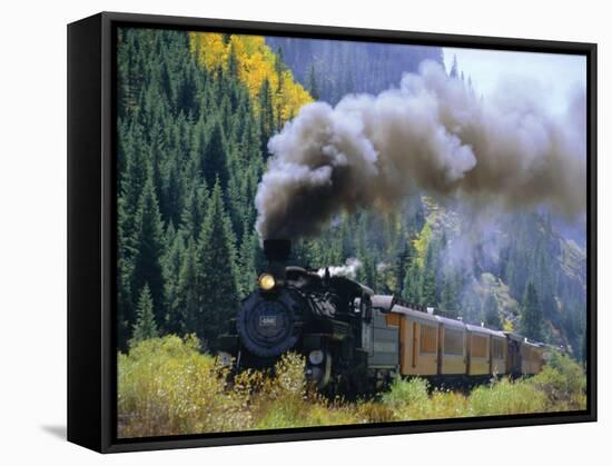 Steam Train, Durango & Silverton Railroad, Silverton, Colorado, USA-Jean Brooks-Framed Stretched Canvas