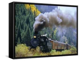 Steam Train, Durango & Silverton Railroad, Silverton, Colorado, USA-Jean Brooks-Framed Stretched Canvas