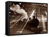 Steam Train Leaving Euston Station, April 1928-null-Framed Stretched Canvas