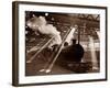 Steam Train Leaving Euston Station, April 1928-null-Framed Photographic Print