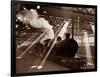 Steam Train Leaving Euston Station, April 1928-null-Framed Photographic Print