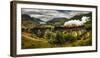 Steam train moving on old bridge, Scotland-null-Framed Photographic Print