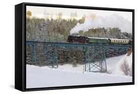 Steam Train, Oberwiesenthal - Cranzhal (Fichtelbergbahn), Germany-phbcz-Framed Stretched Canvas