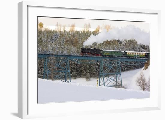 Steam Train, Oberwiesenthal - Cranzhal (Fichtelbergbahn), Germany-phbcz-Framed Photographic Print