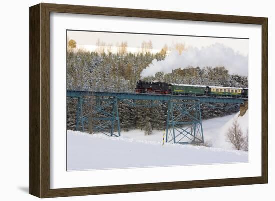 Steam Train, Oberwiesenthal - Cranzhal (Fichtelbergbahn), Germany-phbcz-Framed Photographic Print