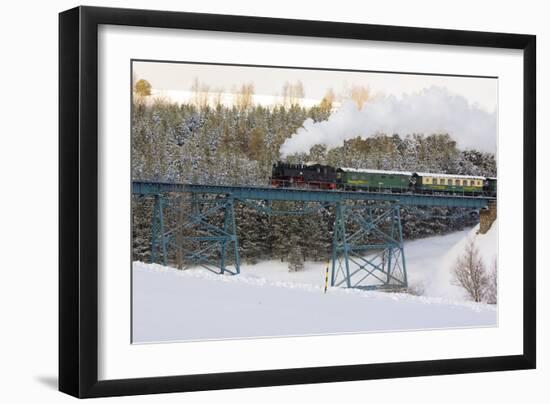 Steam Train, Oberwiesenthal - Cranzhal (Fichtelbergbahn), Germany-phbcz-Framed Photographic Print