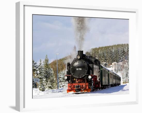 Steam Train, Oberwiesenthal - Cranzhal (Fichtelbergbahn), Germany-phbcz-Framed Photographic Print