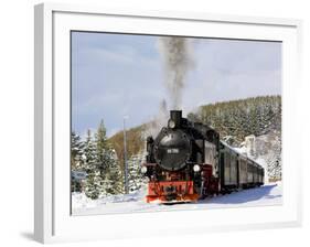 Steam Train, Oberwiesenthal - Cranzhal (Fichtelbergbahn), Germany-phbcz-Framed Photographic Print