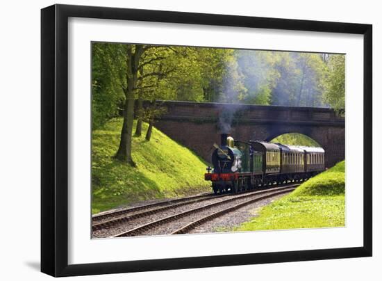 Steam Train on Bluebell Railway, Horsted Keynes, West Sussex, England, United Kingdom, Europe-Neil Farrin-Framed Photographic Print