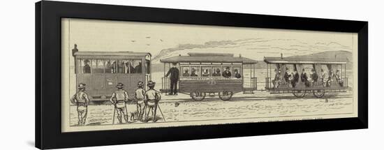 Steam Tramways on Country Roads in Italy, Engine and Train, Vercelli Trino Line-null-Framed Giclee Print