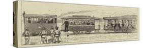 Steam Tramways on Country Roads in Italy, Engine and Train, Vercelli Trino Line-null-Stretched Canvas