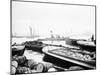 Steam Tug Moving Between Barges on the Thames, London, C1905-null-Mounted Photographic Print