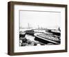 Steam Tug Moving Between Barges on the Thames, London, C1905-null-Framed Photographic Print