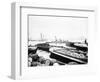 Steam Tug Moving Between Barges on the Thames, London, C1905-null-Framed Photographic Print