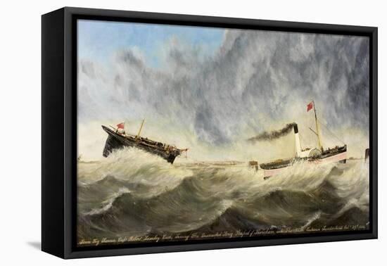 Steam Tug 'Rescue'-John Hudson-Framed Stretched Canvas