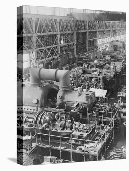 Steam Turbines Being Assembled-null-Stretched Canvas